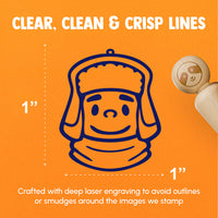 Cartoon Person In Fur Winter Hat Scarf Rubber Stamp for Stamping Crafting Planners