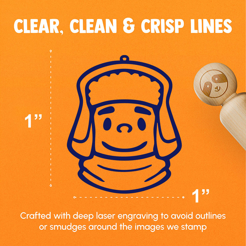 Cartoon Person In Fur Winter Hat Scarf Rubber Stamp for Stamping Crafting Planners