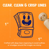 Cartoon Stack of Money Cash Happy Dollar Bill Rubber Stamp for Stamping Crafting Planners