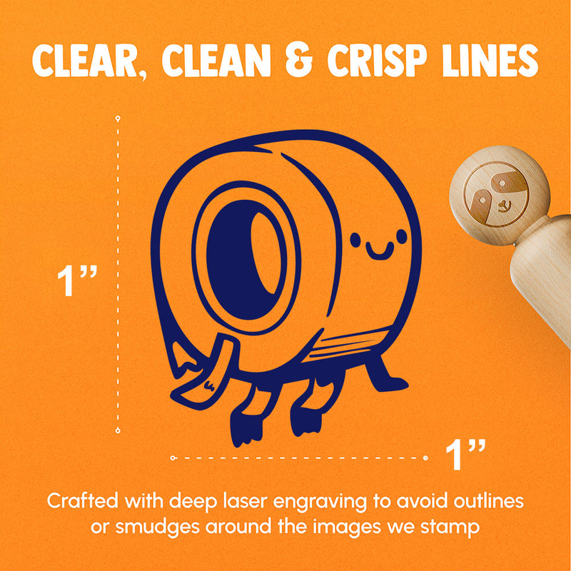 Cartoon Tape Roll Adhesive Cute Rubber Stamp for Stamping Crafting Planners