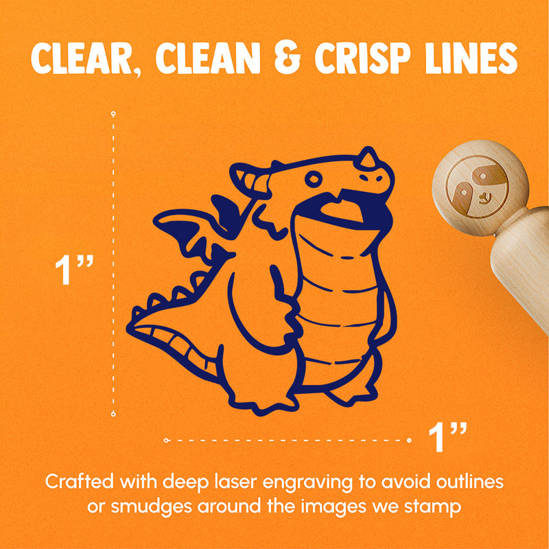 Chunky Fat Dragon Kaiju Monster Rubber Stamp for Stamping Crafting Planners