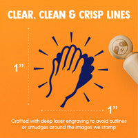 Clapping Hands Happy Celebration Rubber Stamp for Stamping Crafting Planners