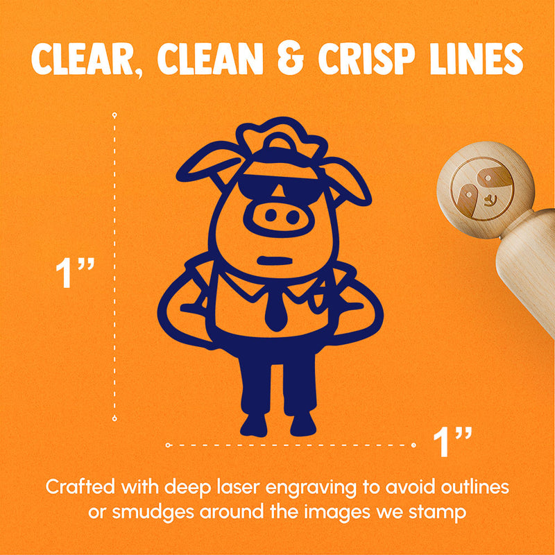 Cop Police Officer Pig Hog Rubber Stamp for Stamping Crafting Planners