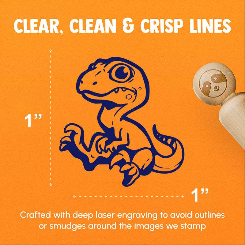Cute Baby Velociraptor Dinosaur Rubber Stamp for Stamping Crafting Planners