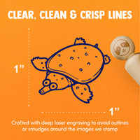 Cute Cartoon Soft-Shelled Turtle Softshell Rubber Stamp for Stamping Crafting Planners