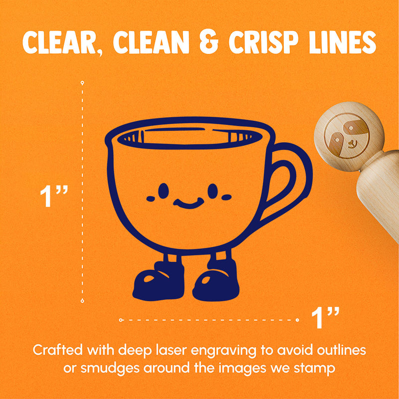 Cute Cartoon Tea Cup with Shoes Rubber Stamp for Stamping Crafting Planners