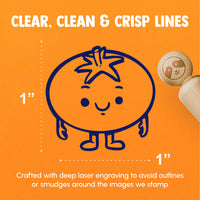 Cute Cartoon Tomato Fruit Friend Rubber Stamp for Stamping Crafting Planners