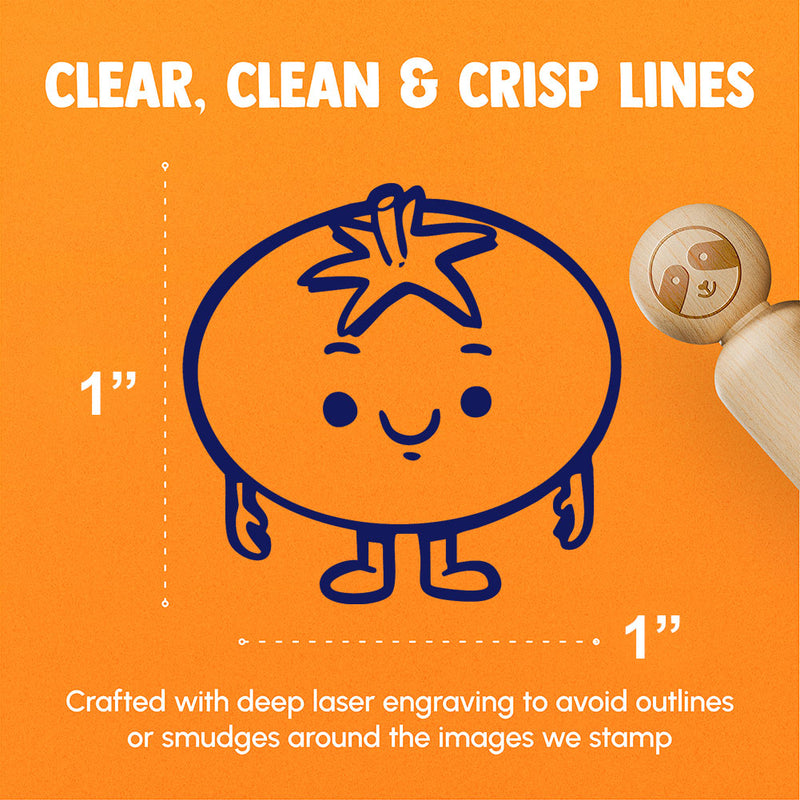 Cute Cartoon Tomato Fruit Friend Rubber Stamp for Stamping Crafting Planners