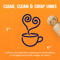 Cute Coffee Heart Mug Cup Rubber Stamp for Stamping Crafting Planners