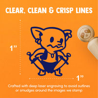 Cute Fantasy Goblin With Daggers Dungeon Rubber Stamp for Stamping Crafting Planners