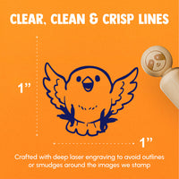 Cute Happy Excited Floating Bird Rubber Stamp for Stamping Crafting Planners