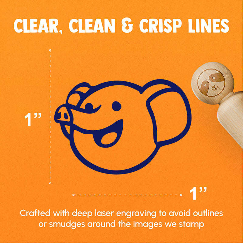 Cute Round Elephant Head Cartoon Rubber Stamp for Stamping Crafting Planners