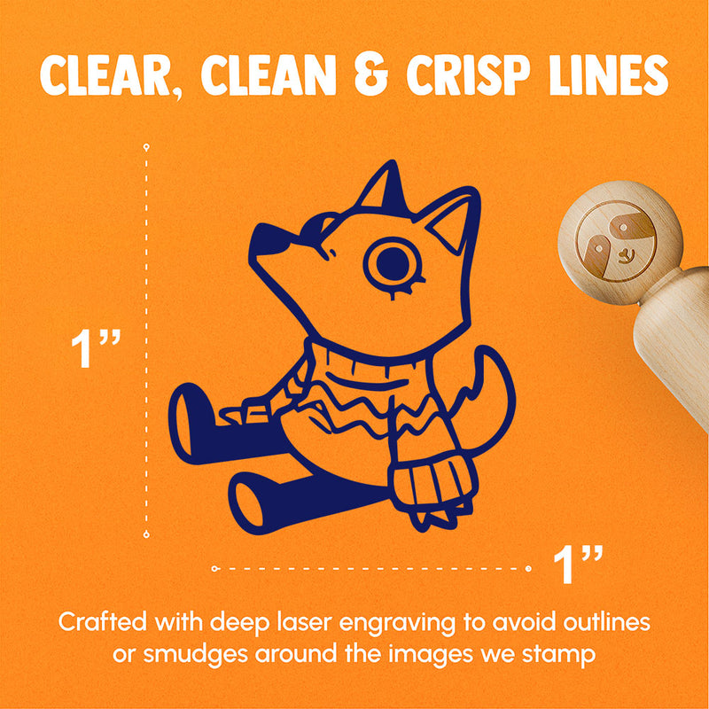 Cute Wolf Dog in Cozy Sweater Rubber Stamp for Stamping Crafting Planners