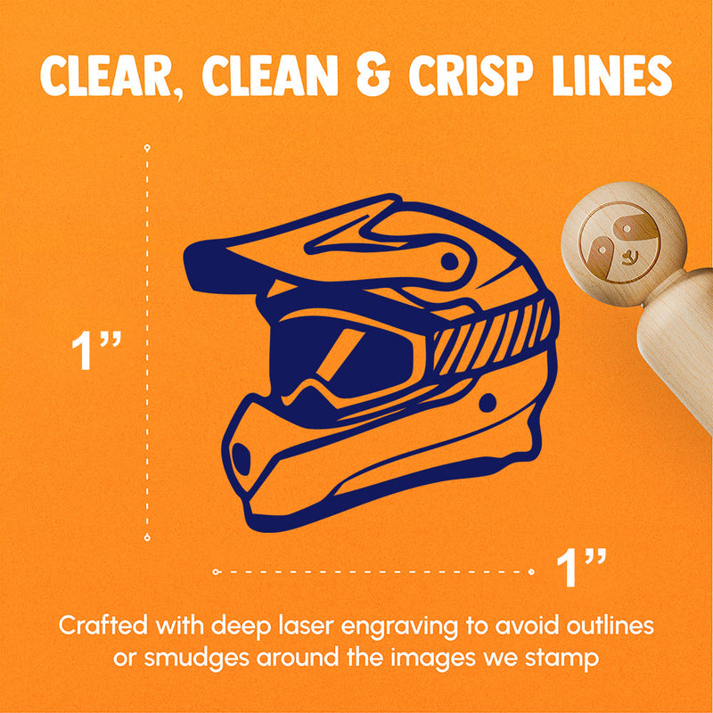 Dirt Bike Helmet Extreme Sports Rubber Stamp for Stamping Crafting Planners
