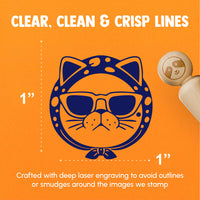 Diva Cat Sunglasses Scarf Rubber Stamp for Stamping Crafting Planners