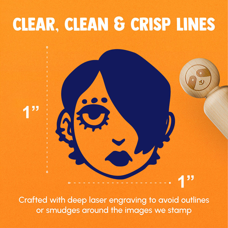 Emo Goth Woman Head Person Rubber Stamp for Stamping Crafting Planners