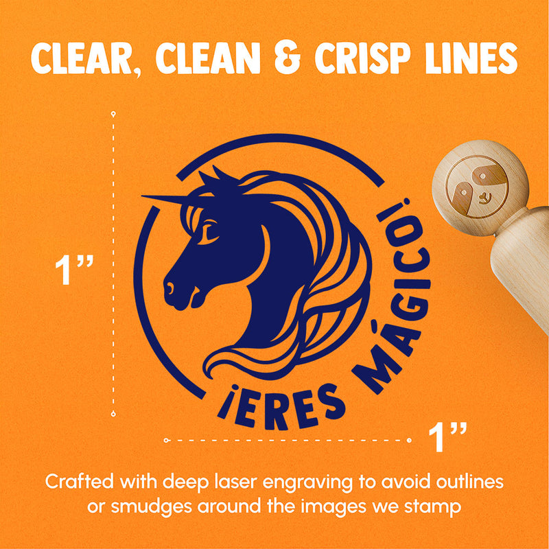 Eres Magico Magical Unicorn Spanish Compliment Teacher Stamp Rubber Stamp for Stamping Crafting Planners