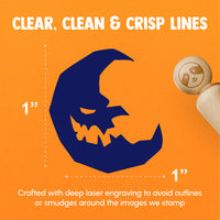 Evil Spooky Moon Haunted Halloween Rubber Stamp for Stamping Crafting Planners