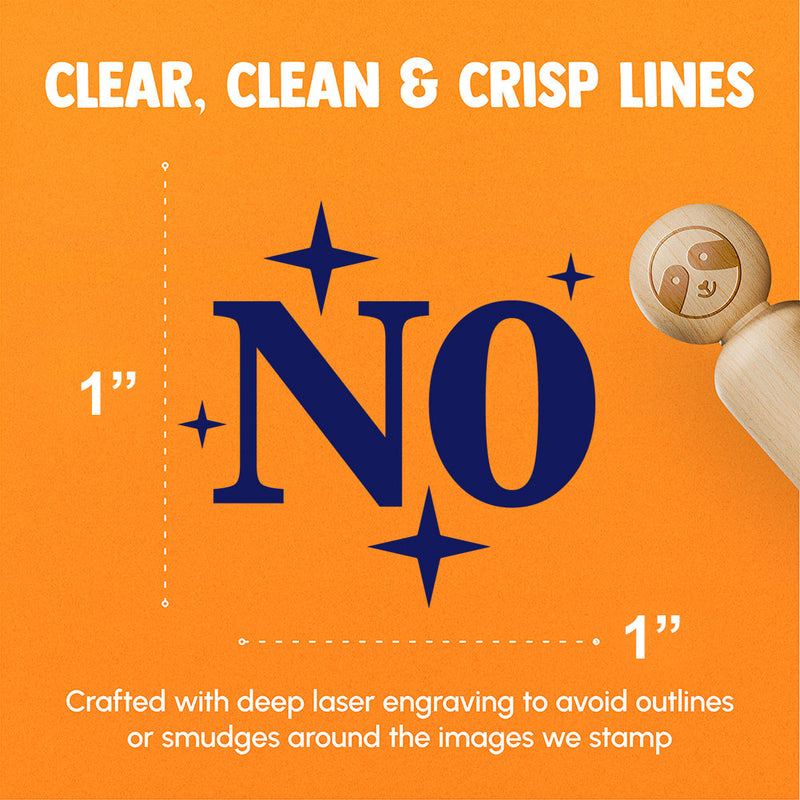 Fancy No Sparkle Stars Denied Rubber Stamp for Stamping Crafting Planners