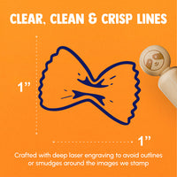 Farfalle Bow Tie Butterfly Pasta Rubber Stamp for Stamping Crafting Planners