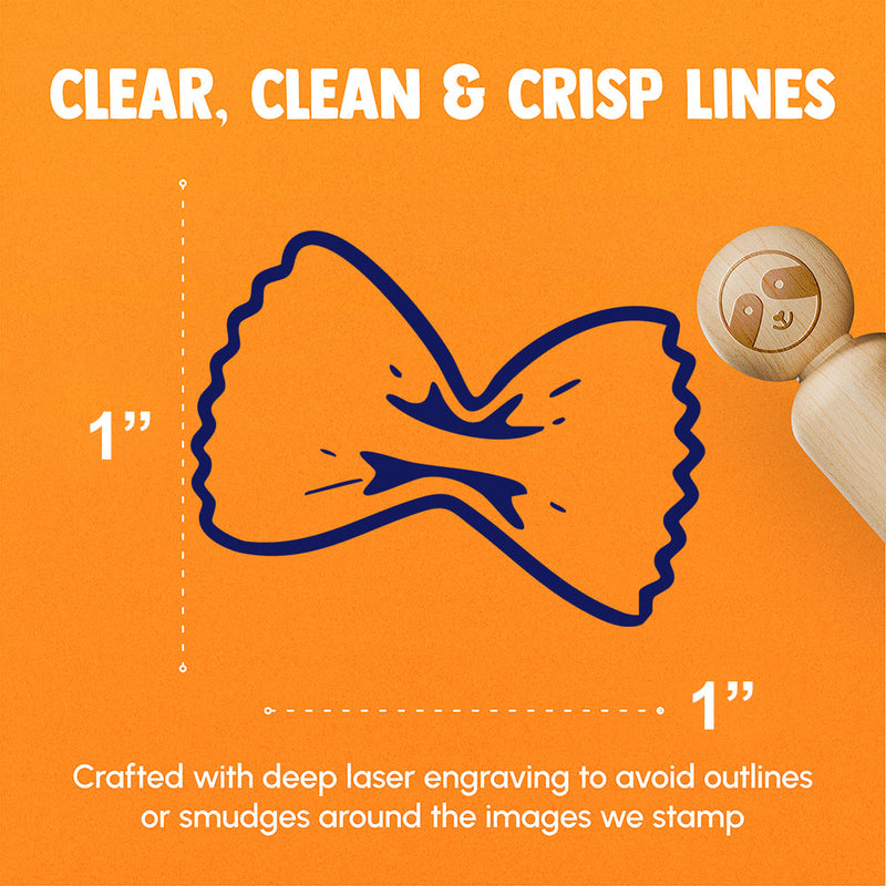 Farfalle Bow Tie Butterfly Pasta Rubber Stamp for Stamping Crafting Planners