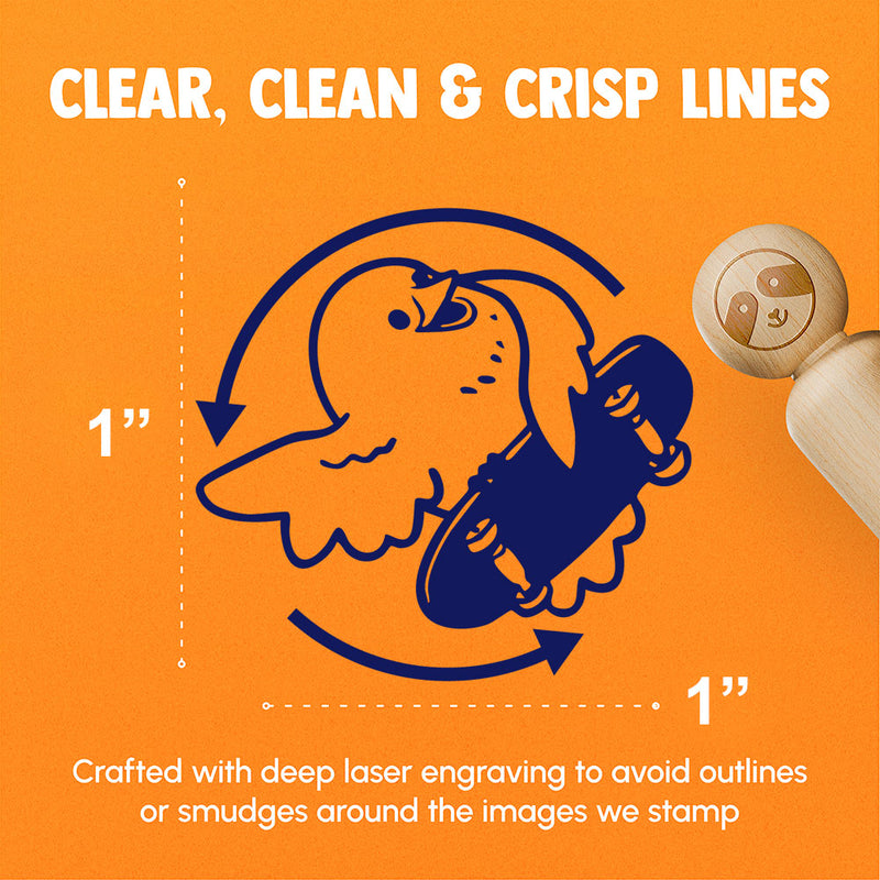 Flipping the Bird Funny Skateboard Silly Rubber Stamp for Stamping Crafting Planners