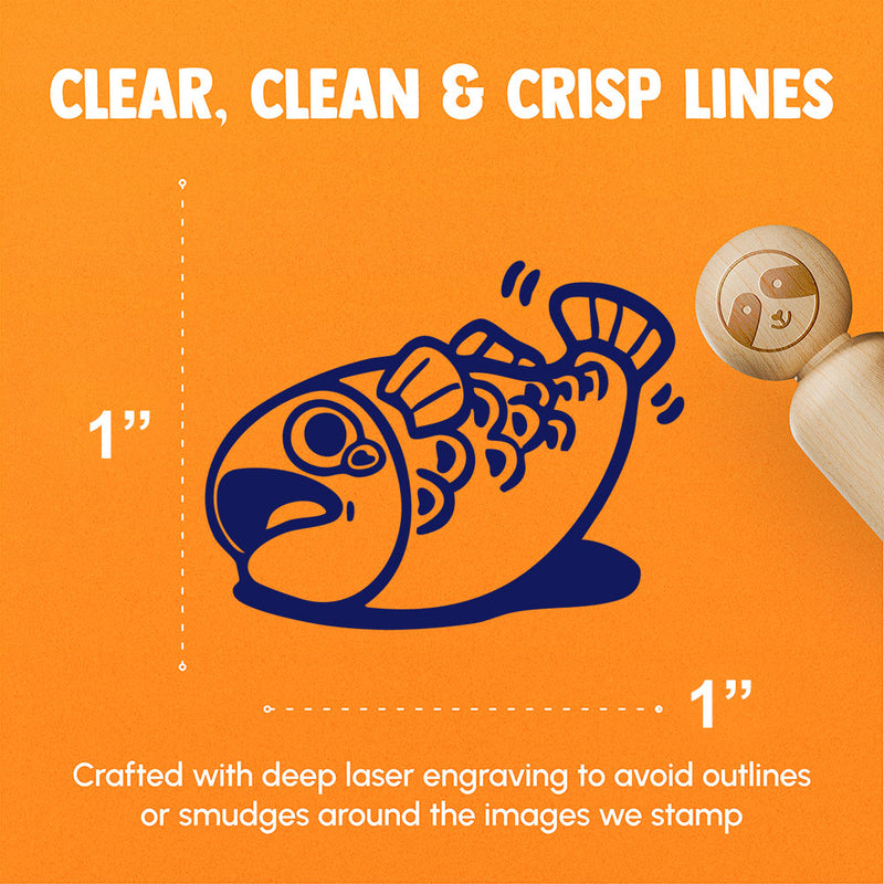 Flopping Distressed Fish Struggling Seafood Ocean Rubber Stamp for Stamping Crafting Planners