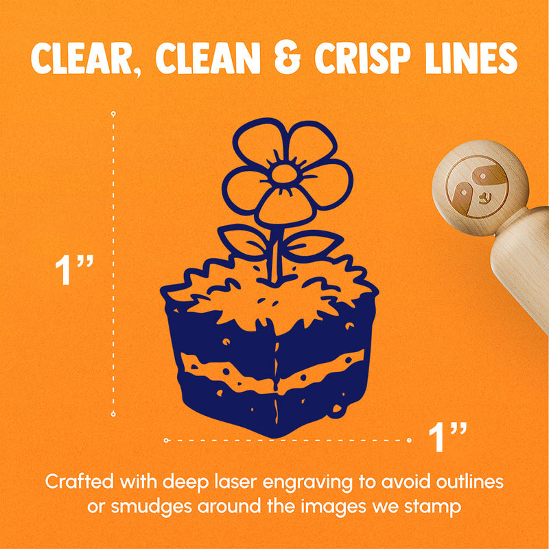 Flower Cube Block Dirt Earth Ground Garden Rubber Stamp for Stamping Crafting Planners