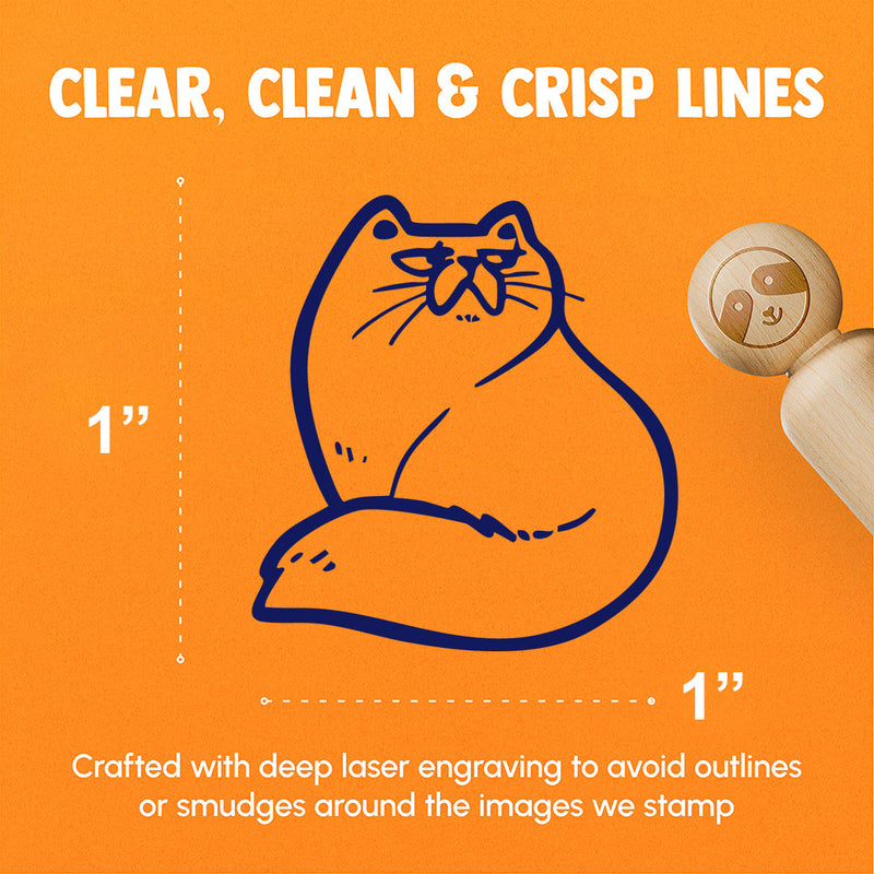 Fluffy Snob Cat Persian Smooshed Face Rubber Stamp for Stamping Crafting Planners