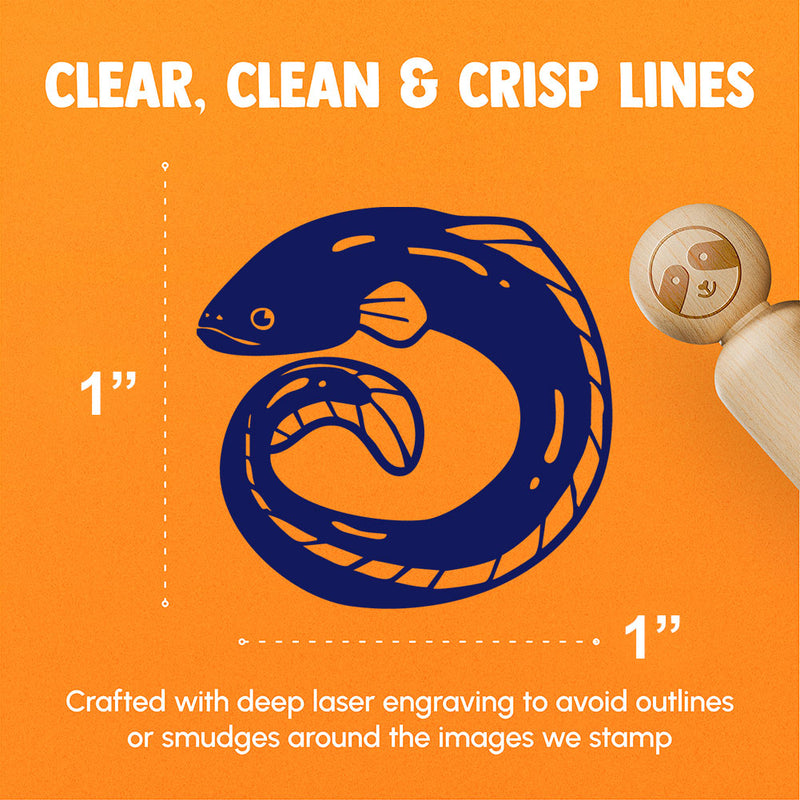 Freshwater Eel Fish Food Rubber Stamp for Stamping Crafting Planners