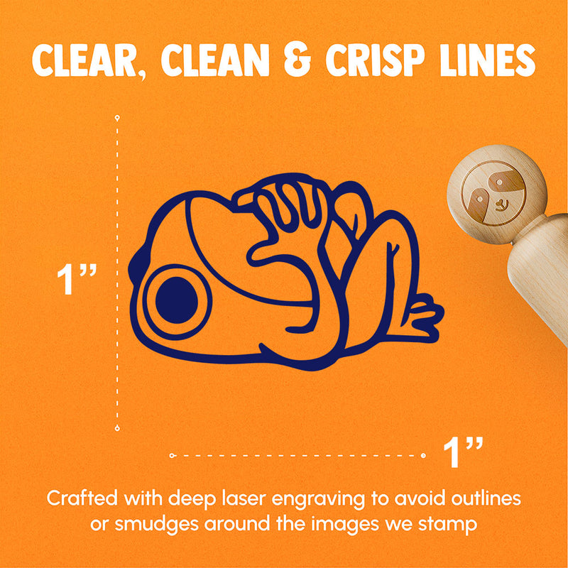 Frog Laying On Back Contemplating Thinking Considering Rubber Stamp for Stamping Crafting Planners