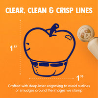 Funny Apple Bottom Jeans Silly Fruit Rubber Stamp for Stamping Crafting Planners