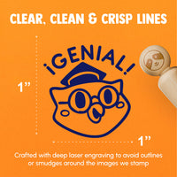 Genial Spanish Brilliant Scholar Owl Bird Teacher Stamp Rubber Stamp for Stamping Crafting Planners