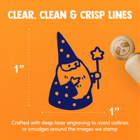 Gnome Wizard Beard Want Pointy Hat Rubber Stamp for Stamping Crafting Planners