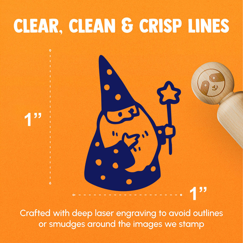 Gnome Wizard Beard Want Pointy Hat Rubber Stamp for Stamping Crafting Planners