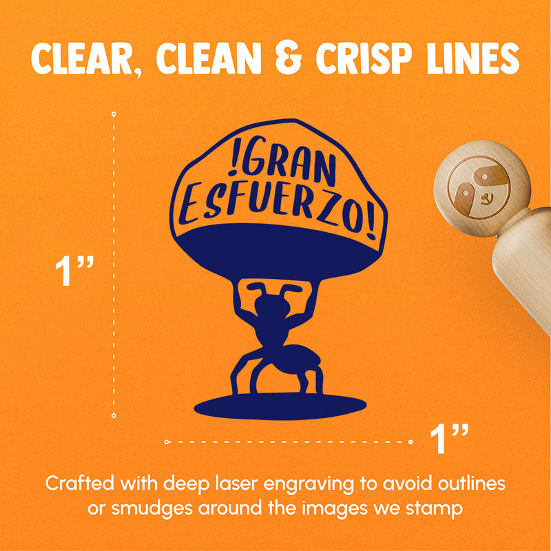 Gran Esfuerzo Great Effort Spanish Ant School Strong Teacher Stamp Rubber Stamp for Stamping Crafting Planners