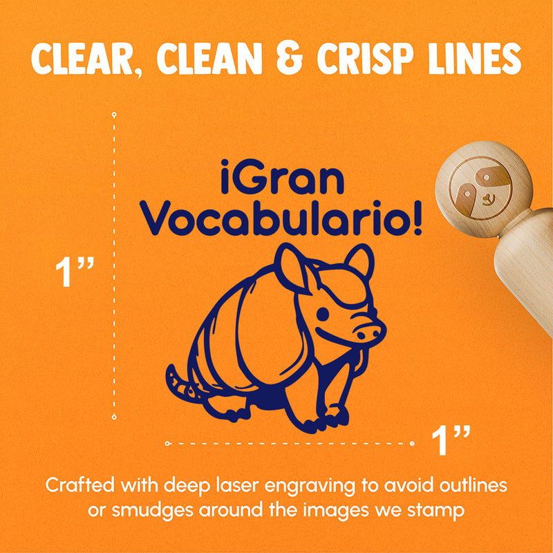 Gran Vocabulario Spanish Great Vocabulary Armadillo Teacher Stamp Rubber Stamp for Stamping Crafting Planners