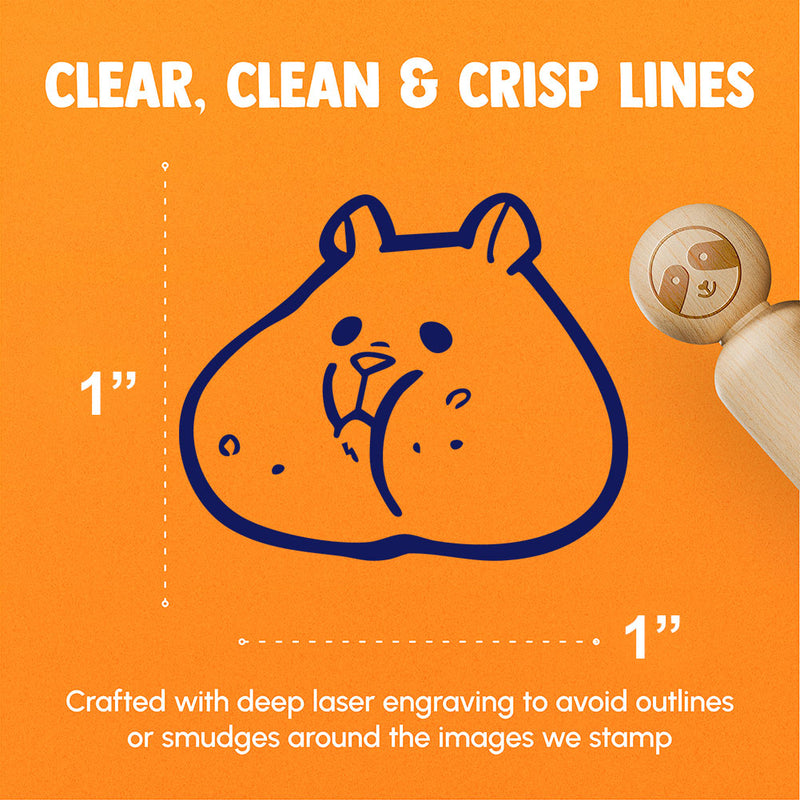 Hamster Head with Stuffed Fat Cheeks Rubber Stamp for Stamping Crafting Planners