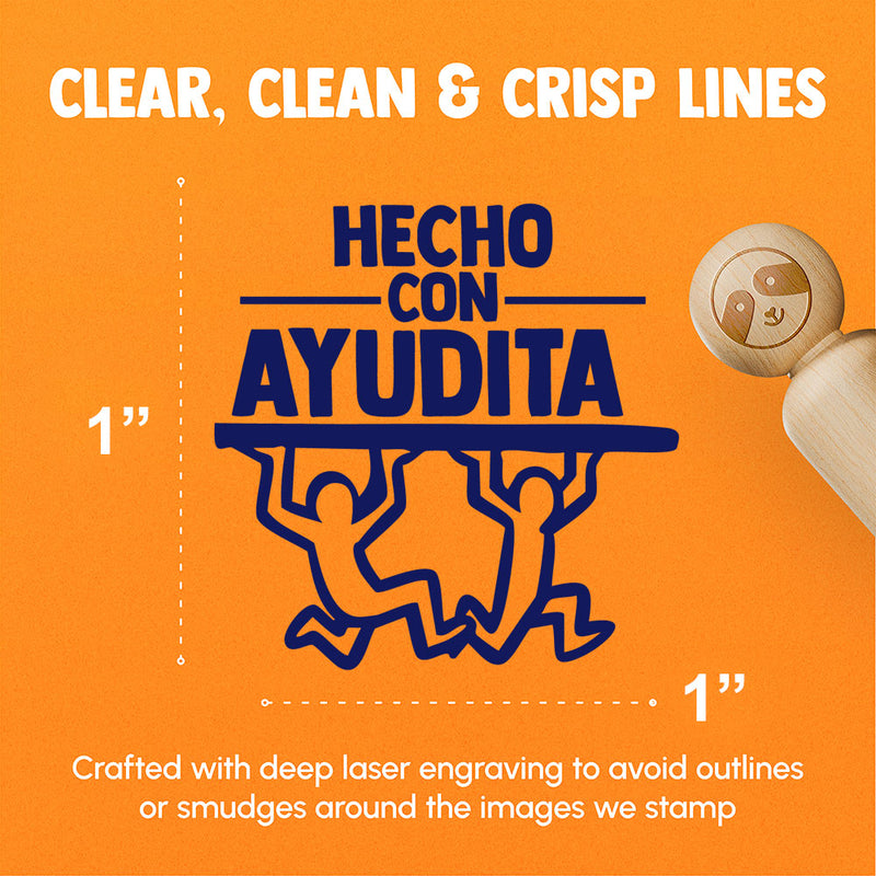Hecho Con Ayudita Spanish Made with Help Teacher Stamp Rubber Stamp for Stamping Crafting Planners