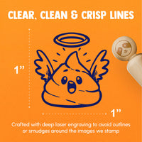 Holy Crap Funny Poop Silly Reaction Angel Halo Rubber Stamp for Stamping Crafting Planners