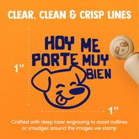 Hoy Me Porte Muy Bien Behaved Well School Child Dog Rubber Stamp for Stamping Crafting Planners