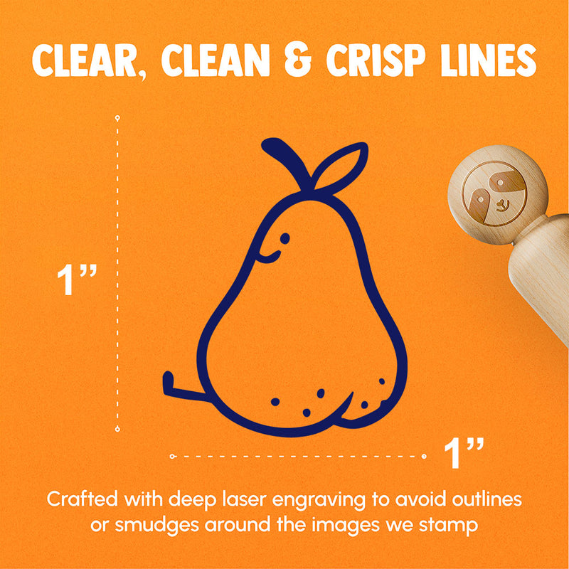 Juicy Pear Butt Cute Fruit Rubber Stamp for Stamping Crafting Planners