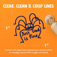 Just Dad Is Fine Daddy Long Legs Cellar Spider Harvestman Rubber Stamp for Stamping Crafting Planners