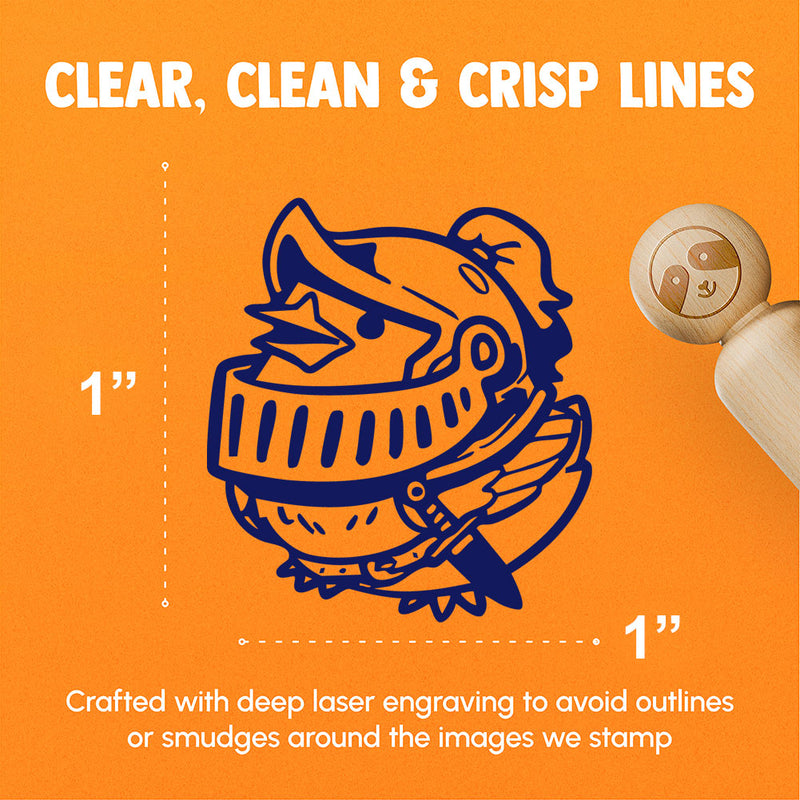 Knight Bird Medieval Armor Funny Cute Rubber Stamp for Stamping Crafting Planners