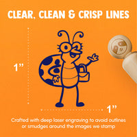 Lady Ladybug Insect with Purse Rubber Stamp for Stamping Crafting Planners