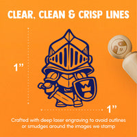 Little Knight Medieval Armor Sword Shield Rubber Stamp for Stamping Crafting Planners
