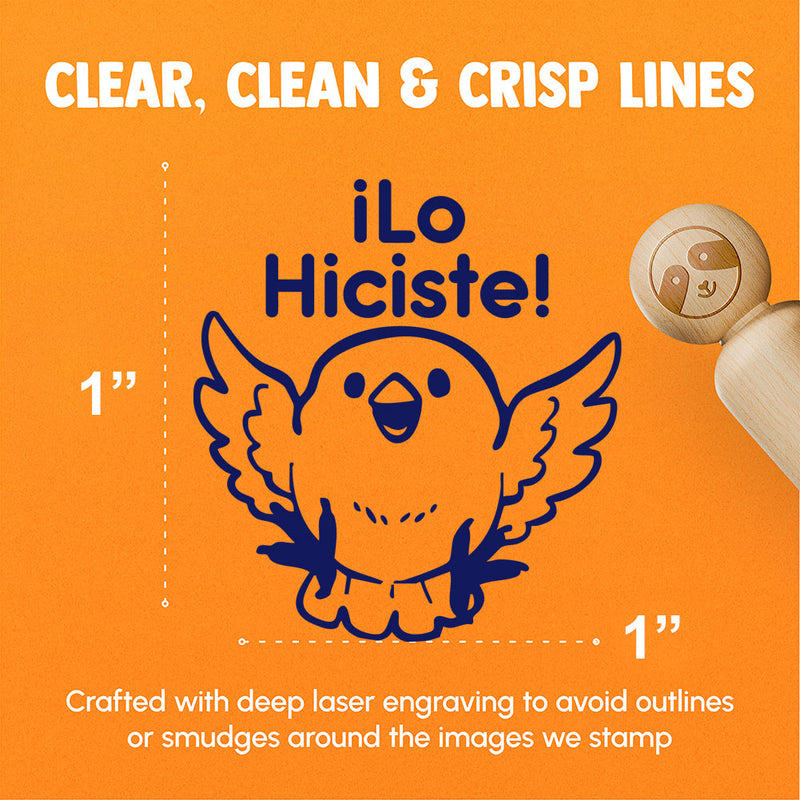 Lo Hiciste Spanish You Did It Excited Bird Teacher Stamp Rubber Stamp for Stamping Crafting Planners