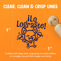 Lo Lograste You Did It Praise Spanish Chihuahua Dog with Maracas Teacher Stamp Rubber Stamp Stamping Crafting Planners