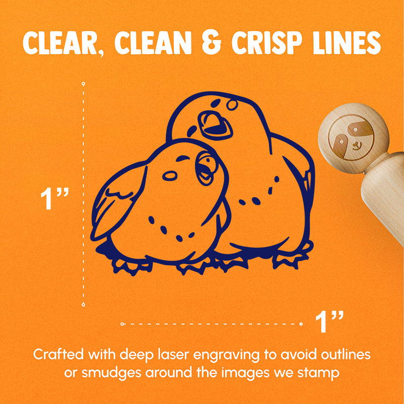 Lovebirds Cuddling Snuggling Together Love Affection Rubber Stamp for Stamping Crafting Planners