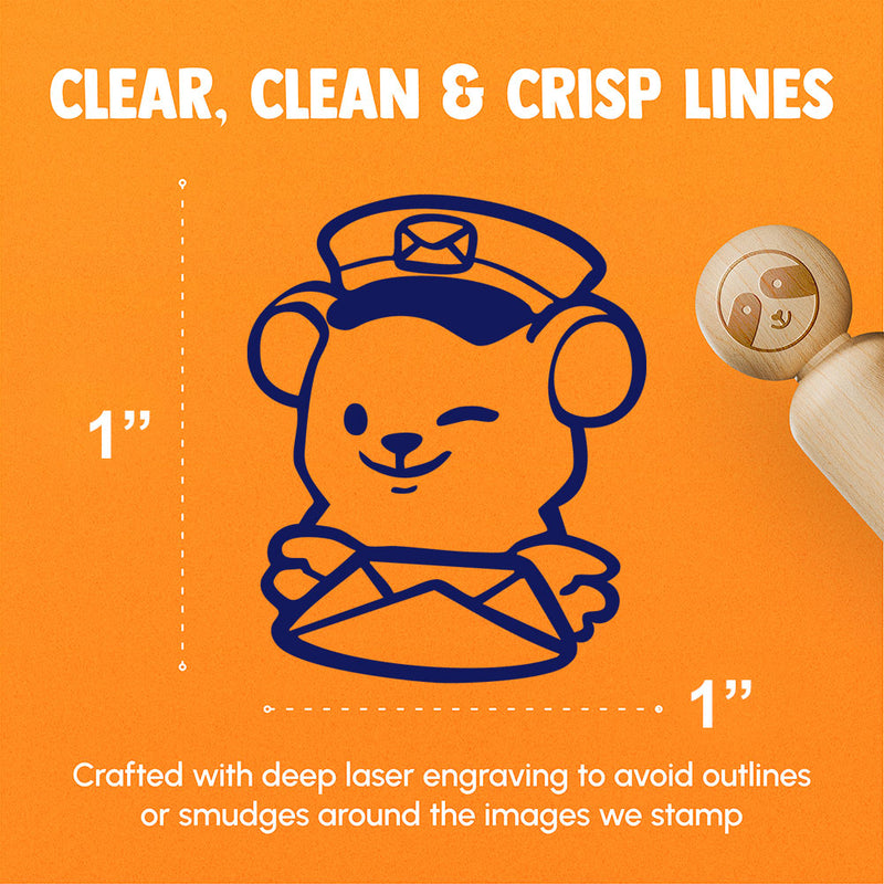 Mailman Postman Bear with Letter Cute Rubber Stamp for Stamping Crafting Planners